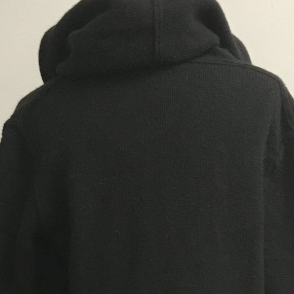 Vince Black wool yak hooded sweater coat reverse edge XS more sustainable - Picture 6 of 8